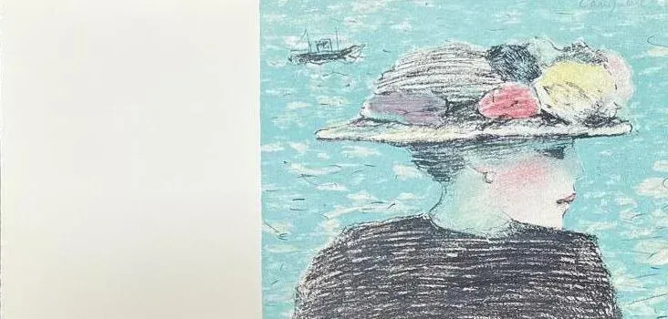 Voeux Profil turquoise by | Jean-Pierre CASSIGNEUL | buy art