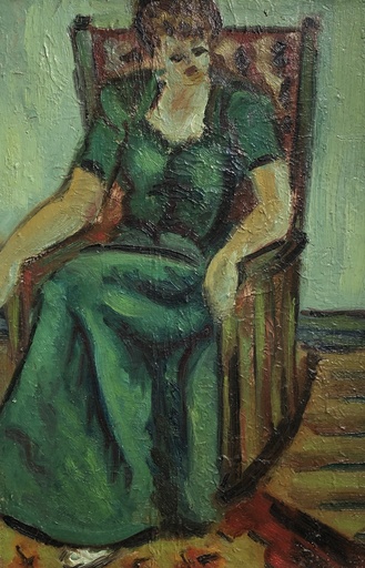Roger CRUSAT - Pintura - Femme assise