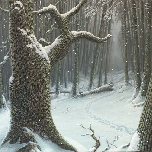 François DUBOC - Painting - Tombe la neige