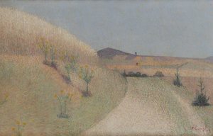Achille LAUGÉ - Pittura - Le chemin bordé de chardons
