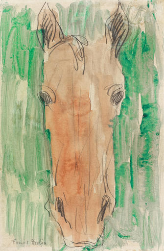 Francis PICABIA - Drawing-Watercolor - Tête de cheval