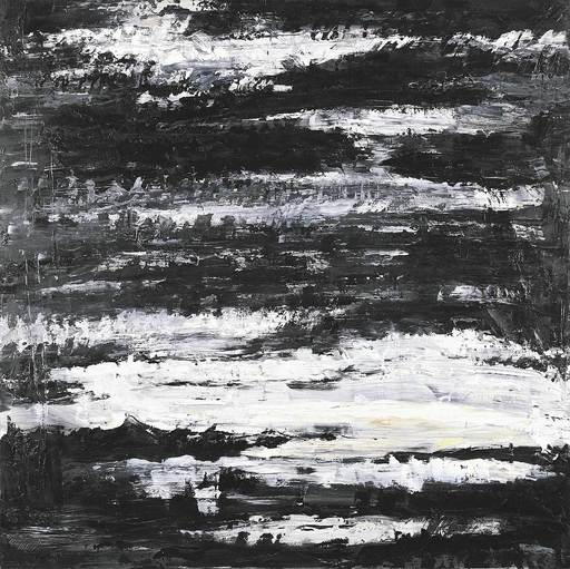 Shawn EVANS - Pintura - Untitled - Black and White Striations