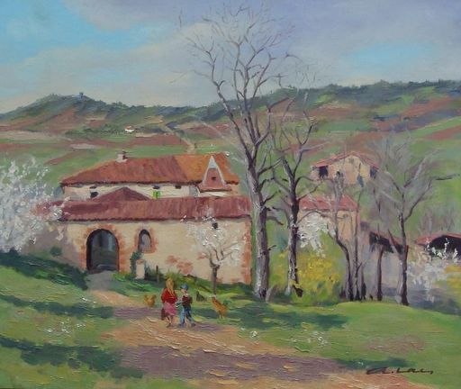 André LAC - Painting - Vieille ferme du Lauragais