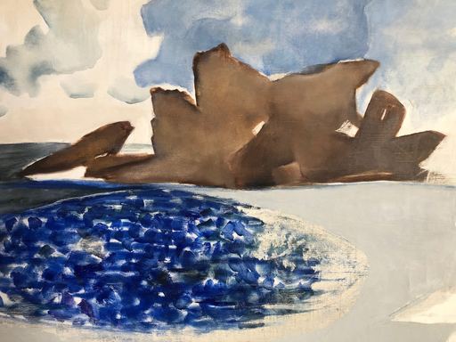 Roger CHASTEL - Painting - Paysage marin , surréalisme.