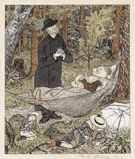 Thomas Theodor HEINE - Drawing-Watercolor - Josephine Gabler: August Gaul. Das Werkverzeichnis der Skulp