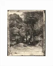 让巴蒂斯特卡米尔柯罗 - 版画 - Souvenir du Bas-Bréau