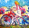 Valerio BETTA - Peinture - Modella in bici - In bike model