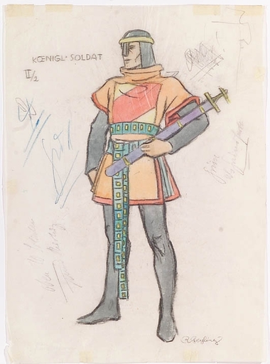 Remigius GEYLING - Disegno Acquarello - "Stage Costume Design", ca.1900