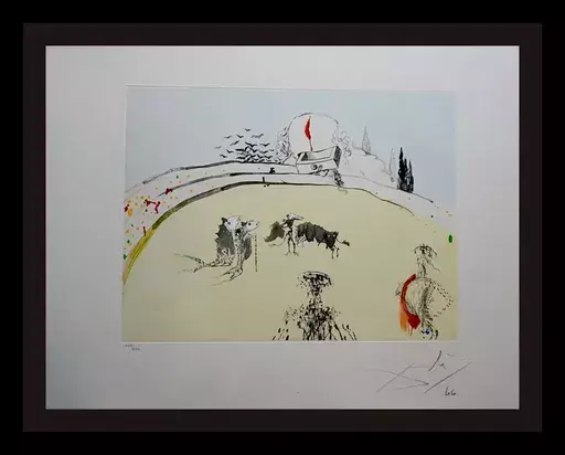 Salvador DALI - Grabado - Tauramachie Surrealiste Bullfight with Drawer
