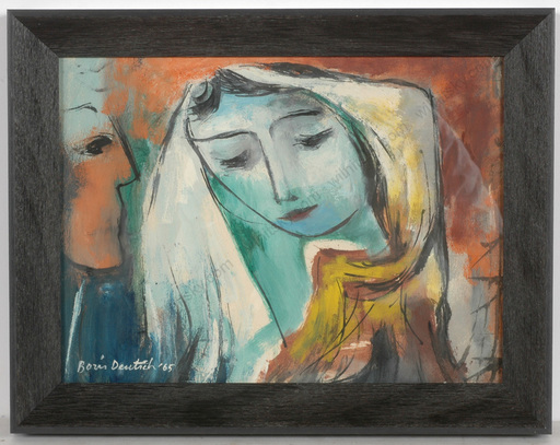 Boris DEUTSCH - Painting - "Jewish bride", tempera, 1965