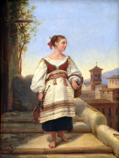 Étienne II DUBOIS - Gemälde - Contadina a Roma