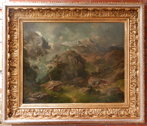 Alfred Karl Julius VON SCHÖNBERGER - 绘画 - Mountains Landscape