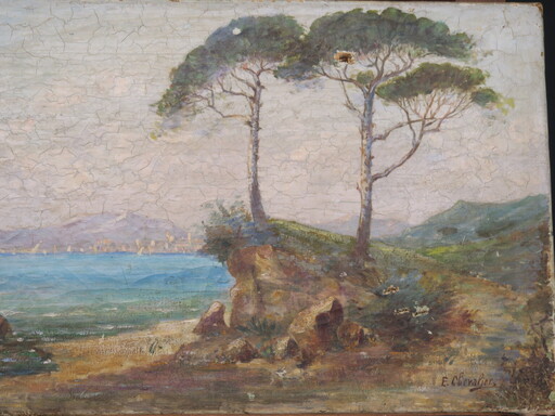 Ernest Jean CHEVALIER - Painting - Bords de mer en Provence  