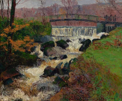 Gustave LOISEAU - Painting - La cascade