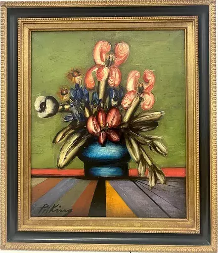 フランツ・プリキング - 绘画 - Le bouquet de fleurs 