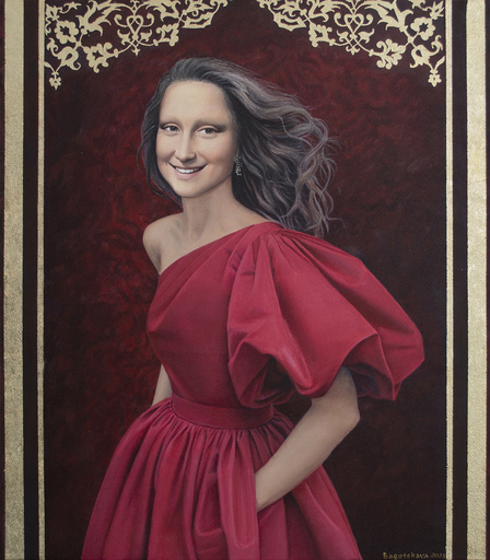 Nataliya BAGATSKAYA - Painting - Contemporary portrait "Holiday dress"