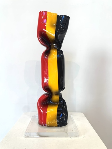 Laurence JENKELL - Skulptur Volumen - Wrapping Bonbon - Drapeau Belge N 4698