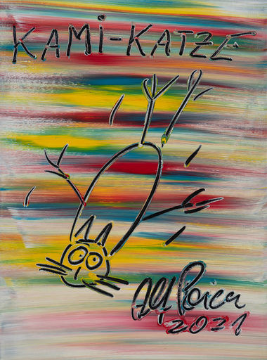 Alf POIER - Gemälde - (a2-132) Kami-Katze