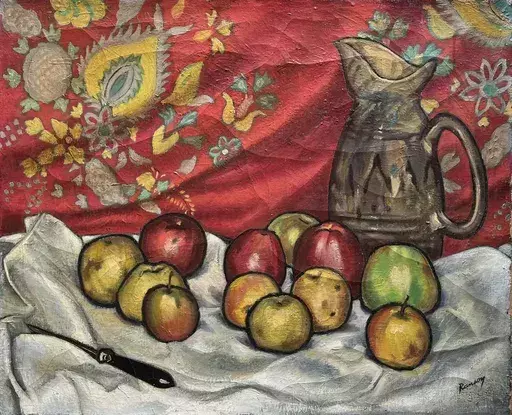 René Gontran RANSON - Painting - Nature morte à la cruche et aux fruits