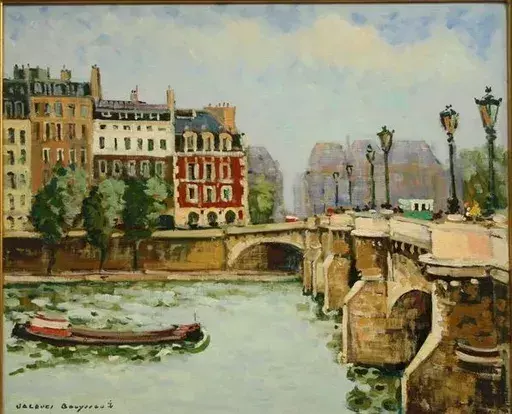 Jacques BOUYSSOU - Painting - Paris quai de l'horloge