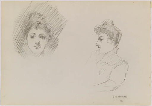 Alonzo Myron KIMBALL - Disegno Acquarello - "Portrait Studies", 1894