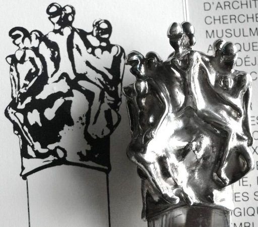 Jean FILHOS - Scultura Volume - Sculpture coupe-papier en métal argenté – Christofle 