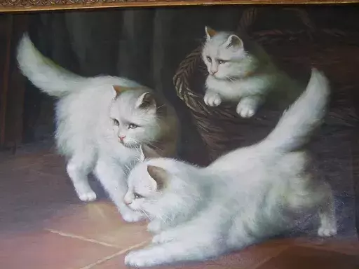 Gérard PASSET - Painting - Katten aan het spelen