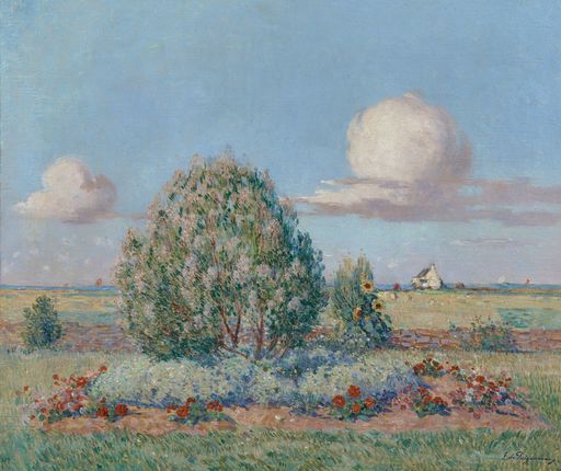 Ferdinand LOYEN DU PUIGAUDEAU - Painting - Parterre fleuri