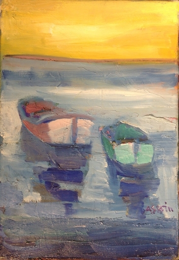 Marie ASTOIN - Peinture - Les deux barques