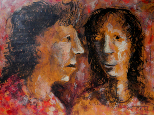 Jean Marie GOUTTIN - Painting - FEMME ET HOMME - PORTRAITS