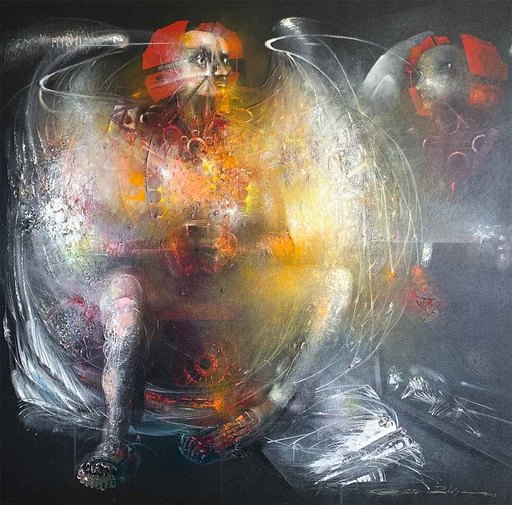 Alirio RODRIGUEZ - Peinture - El Ángel del Espejo