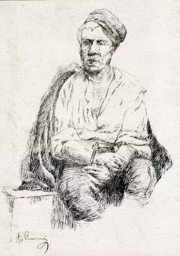 Antonio PICCINNI - Drawing-Watercolor - Il Viandante