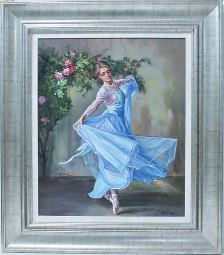 Mario DIAZ - Painting - Bailarina de azul