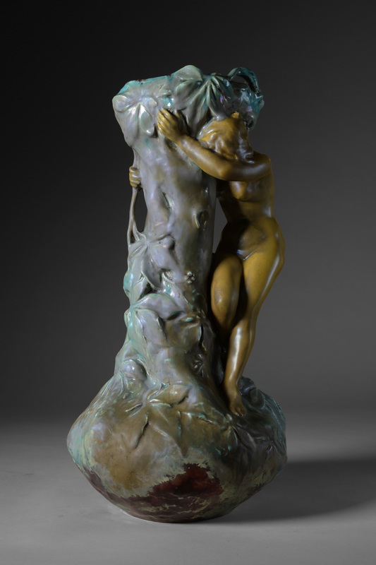 Ernest BUSSIERE - Ceramic - Vase à long col