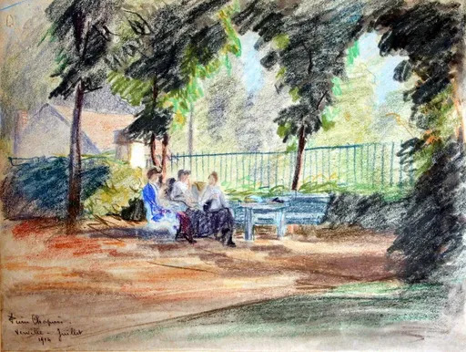 Pierre CHAPUIS - Zeichnung Aquarell - au parc
