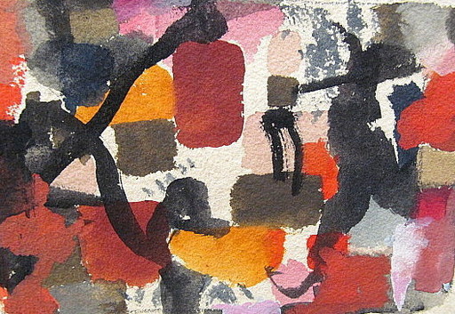 Erich HARTMANN - Drawing-Watercolor - Abstrakte Komposition