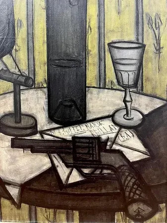 ベルナール・ビュッフェ,Nature morte au verre de vin ベルナール・ビュッフェ,Nature morte au verre de vin