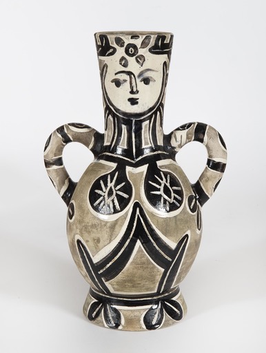 Pablo PICASSO - Céramique - Vase à deux anses hautes, la reine (A.R.213)