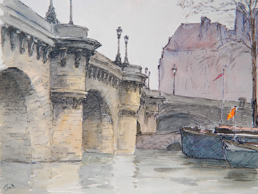 Eiichi SAITO - Drawing-Watercolor - PARIS - PAYSAGE - LANDSCAPE - PAESAGGIO