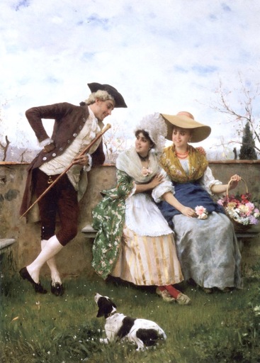 Federico ANDREOTTI - Gemälde - An Afternoon Flirtation