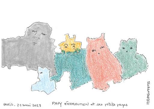 Reine BUD-PRINTEMS - Drawing-Watercolor - "Papy Energumen et ses petits pays"