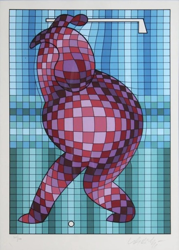 Victor VASARELY - Stampa-Multiplo - The Golfer