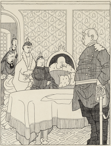 Olaf GULBRANSSON - Drawing-Watercolor - Wilhelm I und seine Paladine
