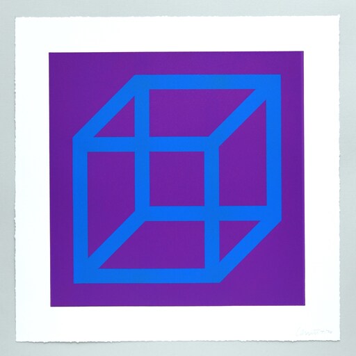 索尔·勒维特 - 版画 - Open Cube in Color on Color Plate 13