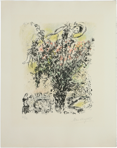 马克•夏加尔 - 版画 - Le Bouquet de Paris 