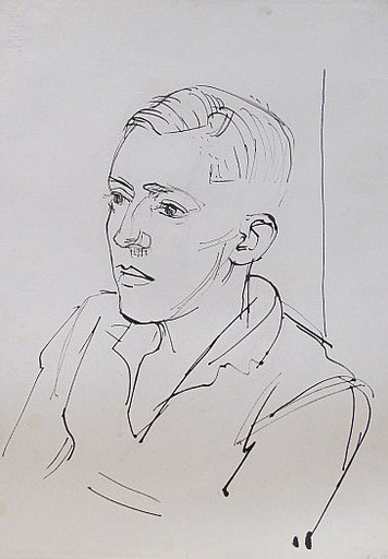 Erich HARTMANN - Disegno Acquarello - #19800: Junger Mann. 