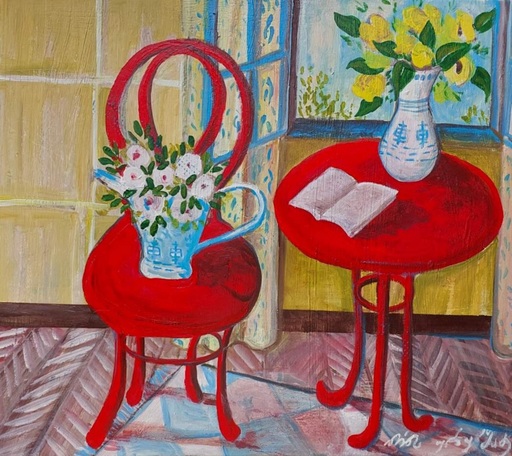 Nina URUSHADZE - Painting - Red Set