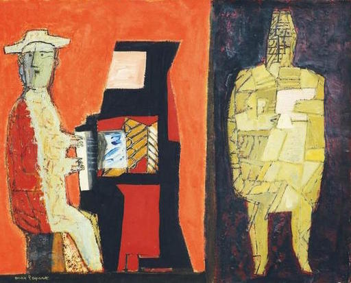 Max PAPART - Pittura - Couple aux piano, 1963