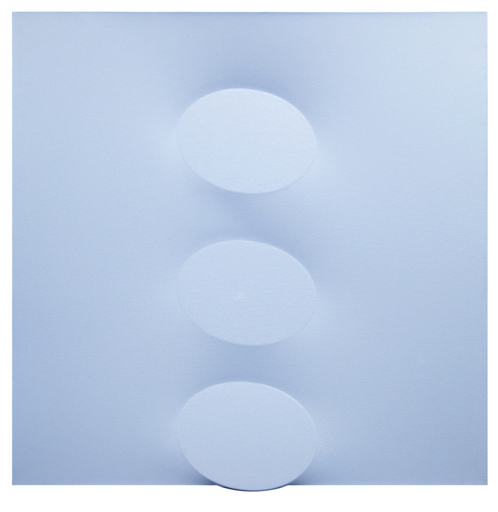 Turi SIMETI - Painting - 3 ovali azzurri 