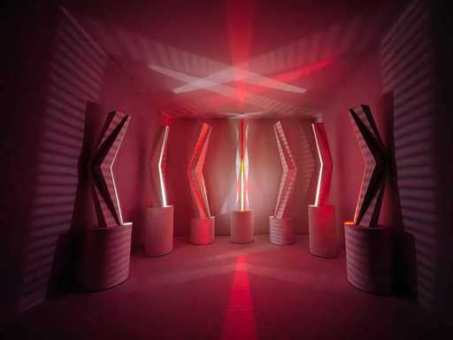 Fabrice AINAUT - Sculpture-Volume - 7 éléments lumino cinétique programmée
